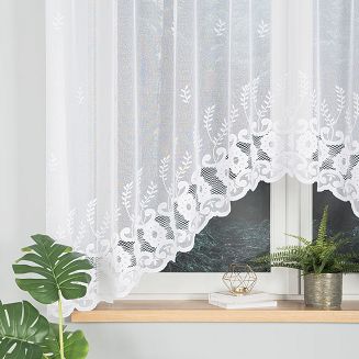 Firanka żakardowa gotowa na żabki MAGDALENA 300x160 biała