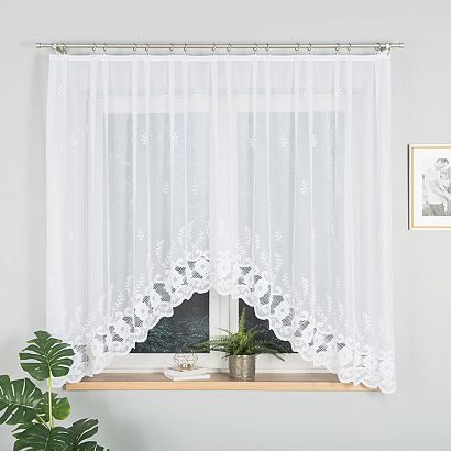 Firanka żakardowa gotowa na żabki MAGDALENA 300x160 biała