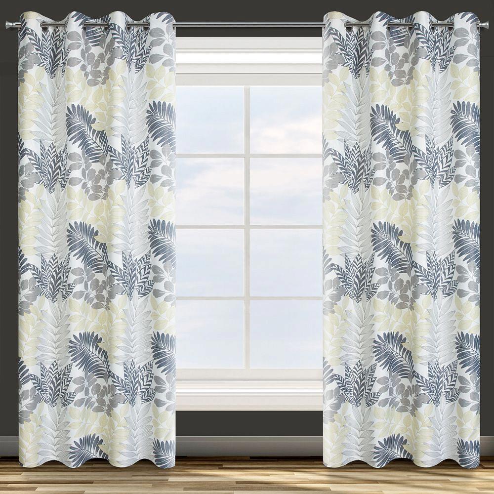 Zasłona gotowa na przelotkach NINA 140x250 Design91 stalowy/żółty