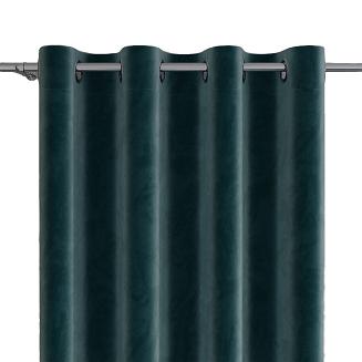 Zasłona gotowa na przelotkach VELVI 140x230 petrolowa