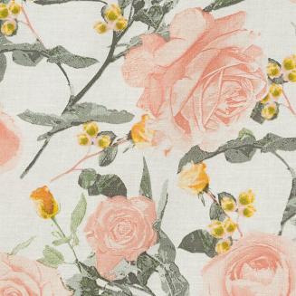 Pościel bawełniana SONIA 200x220 Eurofirany biała łososiowa róże