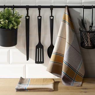 Ścierka kuchenna OLIVIA 50x70 Eurofirany beżowa turkusowa kratka