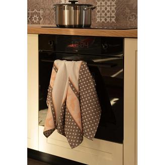 Ścierka kuchenna bawełna egipska 50x70 wzór Folk brązowa