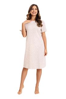 Koszula damska REGINA kod 169 beżowa kwiatowy ornament