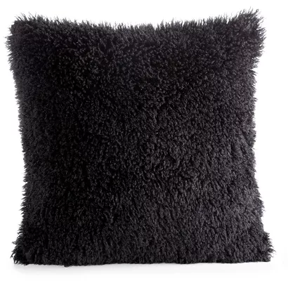 Poszewka dekoracyjna PLUSH 45x45 Eurofirany czarna futrzana