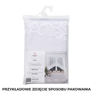 Firanka żakardowa gotowa na żabki DANIELA 250x90 biała