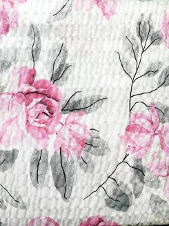 Pościel z kory 200x220 wzór Róże różowe