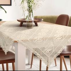 Obrus dekoracyjny ROSALY 85x85 Eurofirany jasnobeżowy