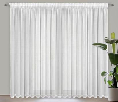 Firana gotowa na taśmie VANESA 350x270 Eurofirany biała o strukturze siatki