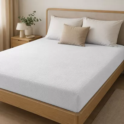 Prześcieradło frotte z gumką 140x200 białe