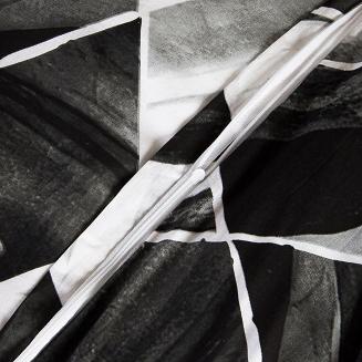 Pościel bawełniana COTTONLOVE 140x200 biała czarna geometryczne romby