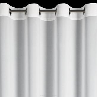 Firana gotowa na przelotkach ROSES 400x160 Eva Minge Eurofirany biała z szyfonu z 3 pasami róż