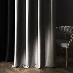 Zasłona gotowa na przelotkach BLACKOUT VELVET 140x240 jasnoszara
