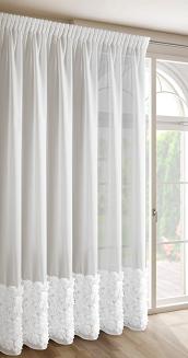 Zasłona gotowa na taśmie ROSES 350x270 Eva Minge Eurofirany biały