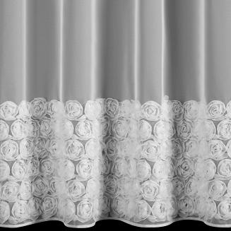 Zasłona gotowa na taśmie ROSES 350x270 Eva Minge Eurofirany biały