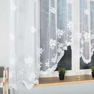 Firanka żakardowa gotowa na żabki IRENA 420x160 biała