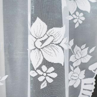 Firanka żakardowa gotowa na żabki IRENA 420x160 biała