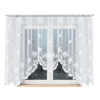 Firanka żakardowa gotowa na żabki IRENA 420x160 biała