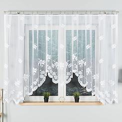 Firanka żakardowa gotowa na żabki IRENA 420x160 biała