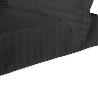 Prześcieradło satyna bambusowo-bawełniana STRIPE BLACK 220x260 Darymex jednokolorowe czarne