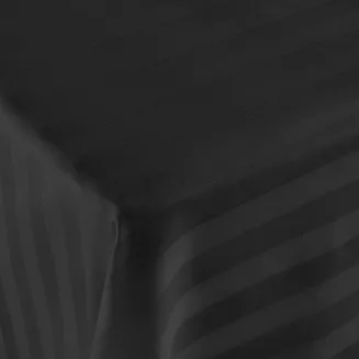 Prześcieradło satyna bambusowo-bawełniana STRIPE BLACK 220x260 Darymex jednokolorowe czarne