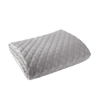 Narzuta dekoracyjna VELVI 170x210 pikowana w geometryczny wzór jasnoszara