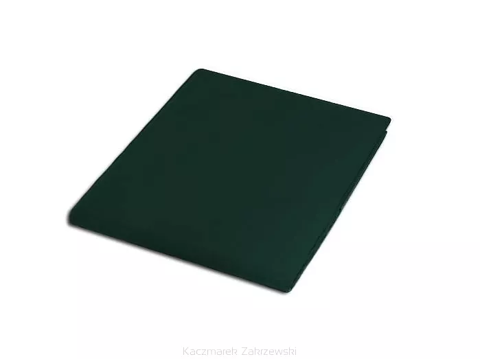 Prześcieradło satyna bawełniana bez gumki 200x220 butelkowa zieleń
