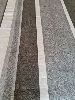 Pościel flanelowa 200x220 ornamenty szara khaki kremowa