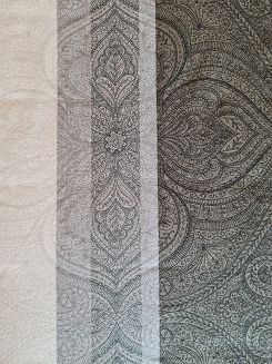 Pościel flanelowa 200x220 ornamenty szara khaki kremowa