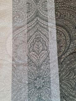 Pościel flanelowa 200x220 ornamenty szara khaki kremowa