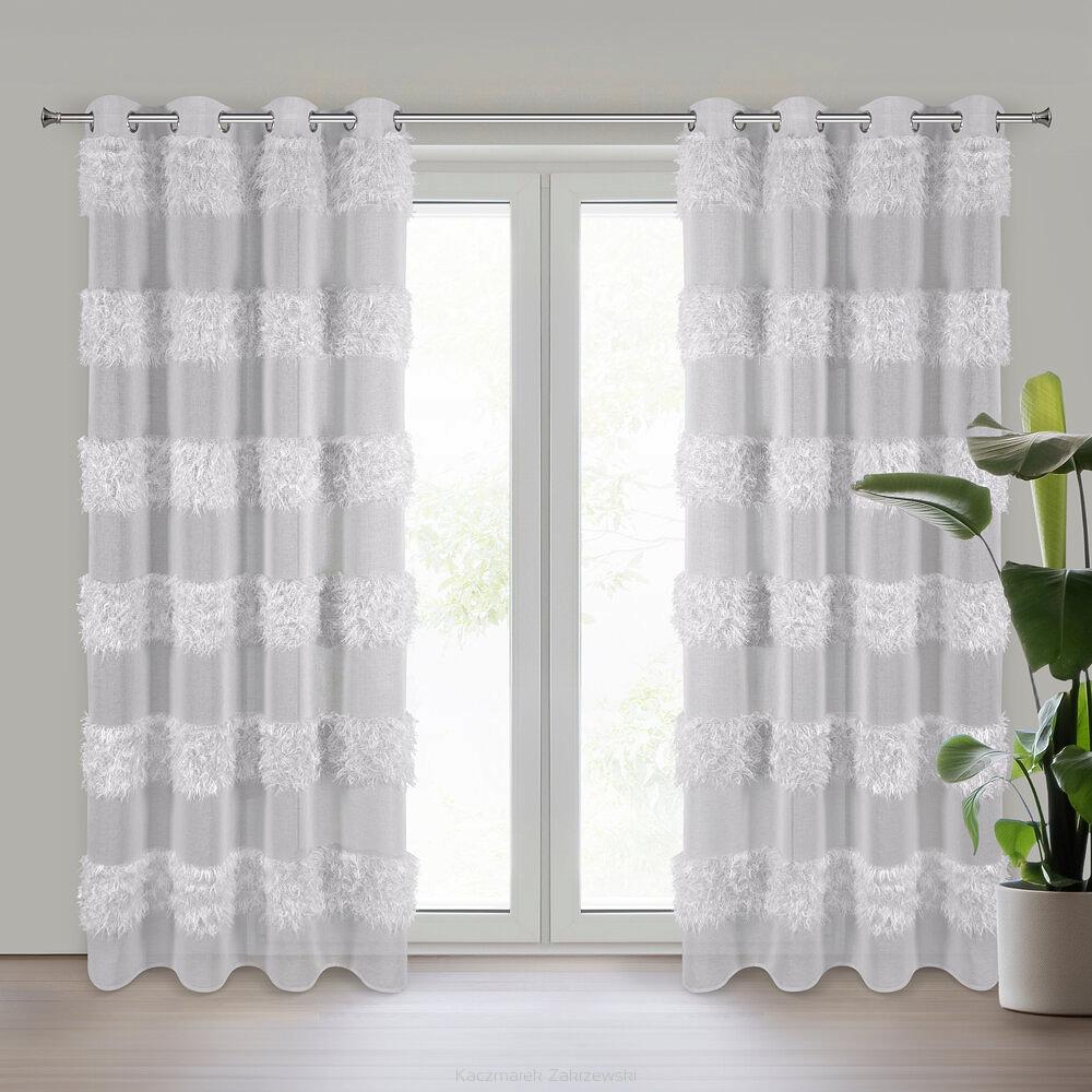 Firana gotowa na przelotkach MARGARET 140x250 Eurofirany srebrny