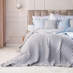 Narzuta dekoracyjna z falbaną WERONA 170x210 szara