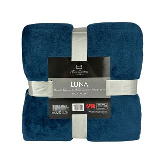 Koc narzuta na łóżko LUNA 150x200 jednobarwny ciemnoturkusowy