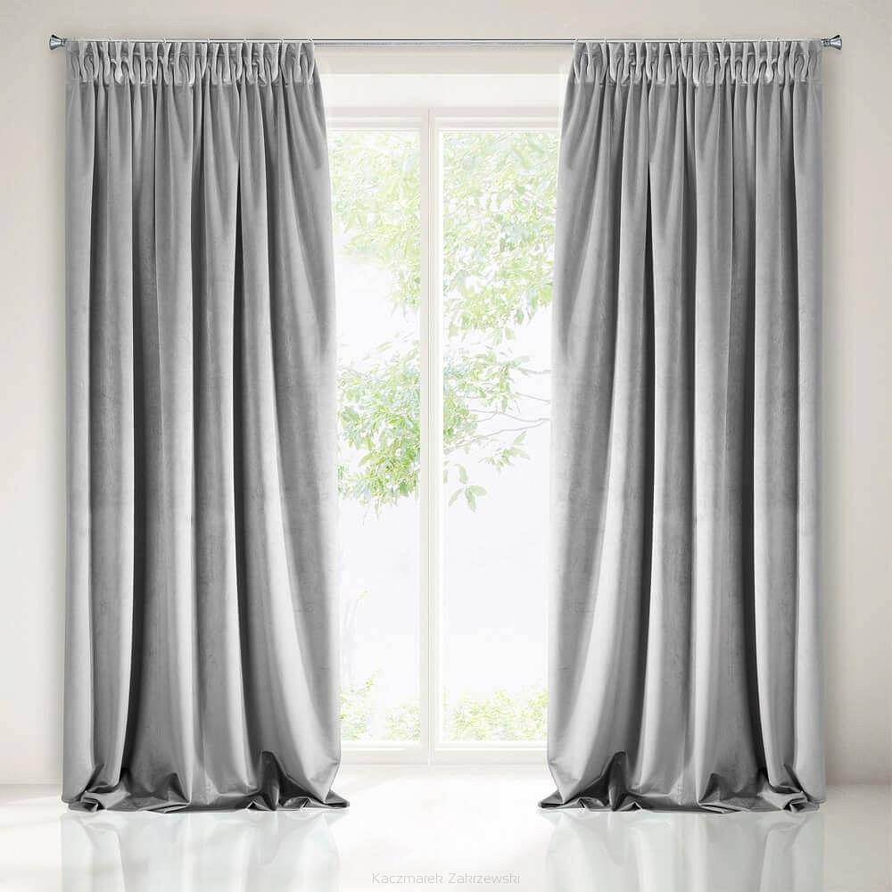 Zasłona gotowa na taśmie VILLA 140x270 Eurofirany stalowy