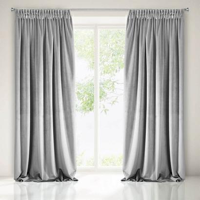 Zasłona gotowa na taśmie VILLA 140x270 Eurofirany stalowy