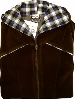 Szlafrok damski kod 289 LUNA welur brązowy