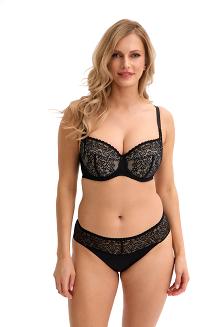 Biustonosz z koronką Semi-Soft Olena 040 półusztywniany czarny