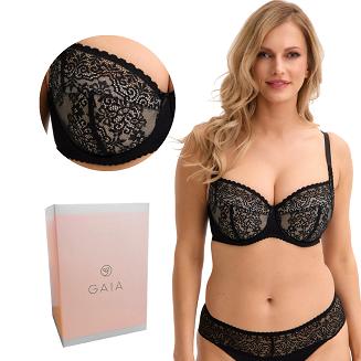 Biustonosz z koronką Semi-Soft Olena 040 półusztywniany czarny