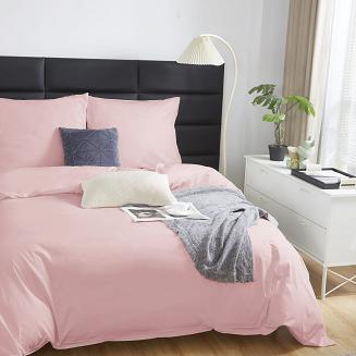 Pościel satyna bawełniana 220x200 SIN jednobarwna pudrowa