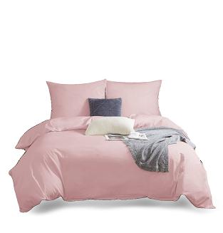 Pościel satyna bawełniana 220x200 SIN jednobarwna pudrowa