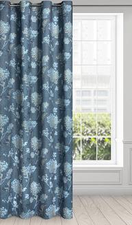 Zasłona gotowa na przelotkach ANDY 140x250 Design91 niebieski/beżowy