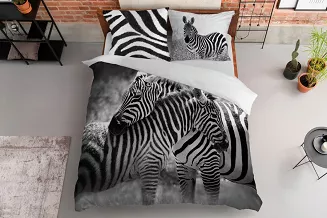 Pościel bawełniana 160x200 NATURA zebra