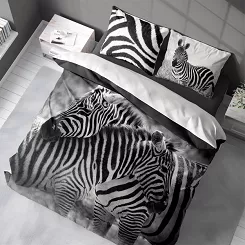 Pościel bawełniana 160x200 NATURA zebra