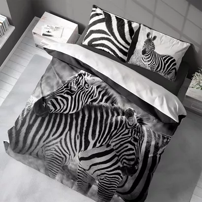 Pościel bawełniana 160x200 NATURA zebra
