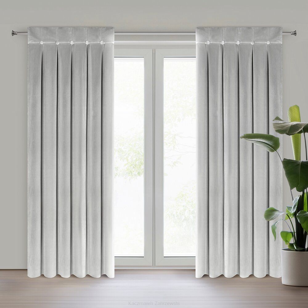 Zasłona gotowa na taśmie ALITA 140x250 Eurofirany srebrny