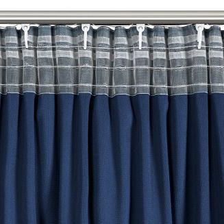 Zasłona gotowa na taśmie CARLI 140x270 Eurofirany granatowy