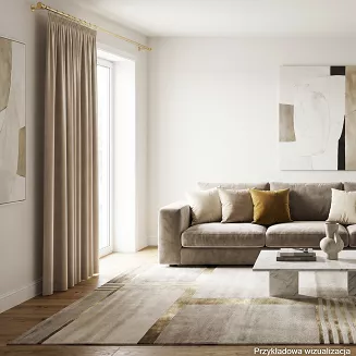 Zasłona gotowa na taśmie BLACKOUT VELVET 140x240 ciemnobeżowa