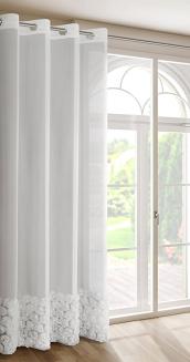 Zasłona gotowa na przelotkach ROSES 140x250 Eva Minge Eurofirany biały