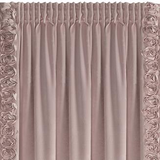 Zasłona gotowa na taśmie ROSES 140x270 Eva Minge Eurofirany pudrowy