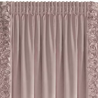 Zasłona gotowa na taśmie ROSES 140x270 Eva Minge Eurofirany pudrowy